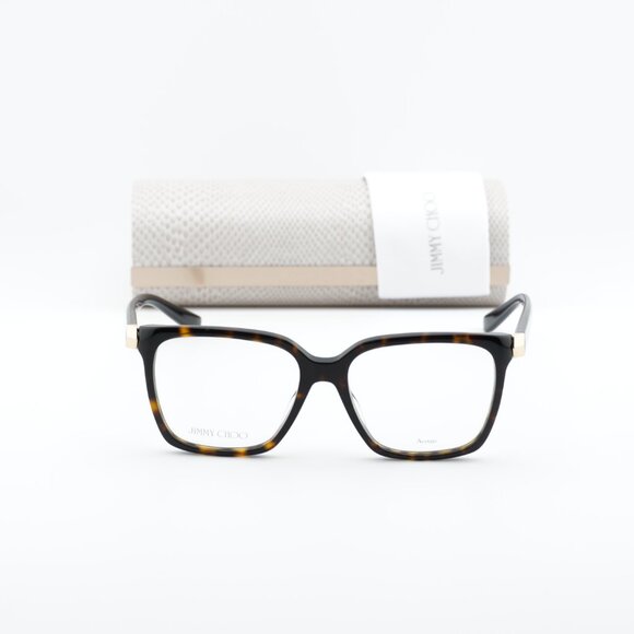 Jimmy Choo JC227 0086 00 Square 52mm Eyeglasses - Havana - Picture 3 of 10